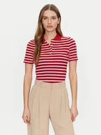 Koszulki sportowe damskie - Tommy Hilfiger Polo 1985 WW0WW43225 Czerwony Slim Fit - miniaturka - grafika 1