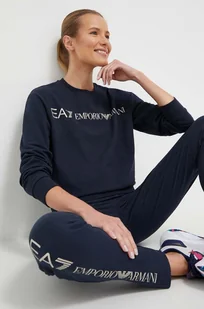 EA7 Emporio Armani dres damski kolor granatowy - Dresy damskie - miniaturka - grafika 1