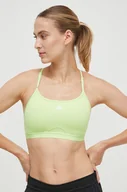 Bielizna sportowa damska - adidas Performance biustonosz sportowy Aeroreact kolor zielony gładki - miniaturka - grafika 1