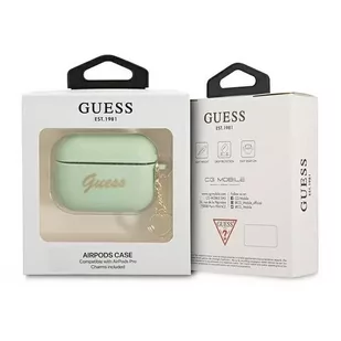 Guess GUAPLSCHSN AirPods Pro cover zielony/green Silicone Charm Heart Collection - Akcesoria do słuchawek - miniaturka - grafika 3