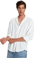 Koszule męskie - TRENDYOL MAN BIAŁA KOSZULA MĘSKA CASUAL Z DŁUGIM RĘKAWEM XS 5DA - miniaturka - grafika 1