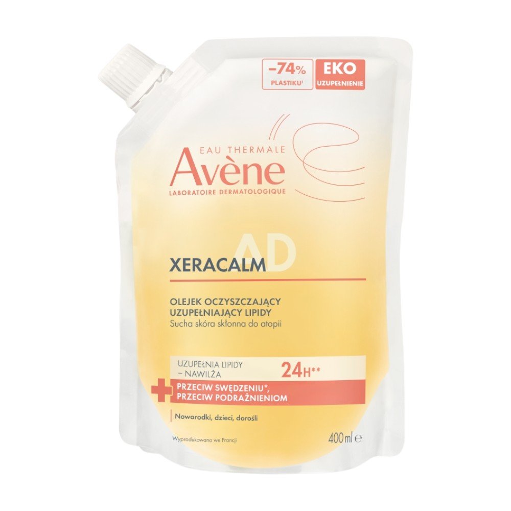 Avene XeraCalm A.D Olejek oczyszczający uzupełniający lipidy do skóry suchej i skłonnej do atopii, Refill
