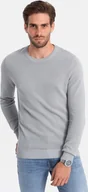 Swetry męskie - Ombre Clothing Klasyczny sweter męski Avawr jasnoszary XXL - miniaturka - grafika 1