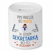 Skarbonki - SKARBONKA DLA SEKRETARKI JESTEM SEKRETARKĄ PREZENT z Nadrukiem ze Zdjęciem - miniaturka - grafika 1