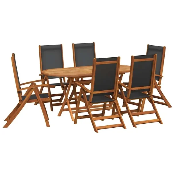 Drewniany zestaw ogrodowy: rozkładany stół 150-200 x 85 x 75 cm, 6 krzes