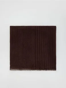 Reserved - Lniany szalik - ciemnobrązowy - Apaszki i szaliki damskie - miniaturka - grafika 1