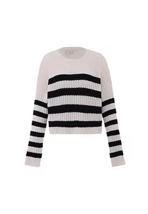 Libbi Damski sweter w paski Wełna CZARNA XL/XXL, wełniany biały czarny, XL - Swetry damskie - miniaturka - grafika 1