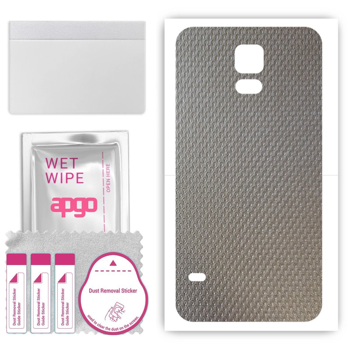 Folia naklejka skórka strukturalna na TYŁ do Samsung Galaxy S5 SM-G900F - Aluminium krople - apgo SKINS
