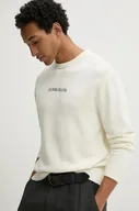 Swetry męskie - Guess Jeans sweter bawełniany kolor beżowy M4BR31 Z3HM1 - miniaturka - grafika 1