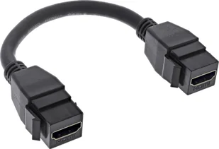 Adapter AV InLine InLine® HDMI 2x Keystone cable 4K/60Hz, HDMI A female/female, black, 0.2m - Złącza, przejściówki, adaptery - miniaturka - grafika 1