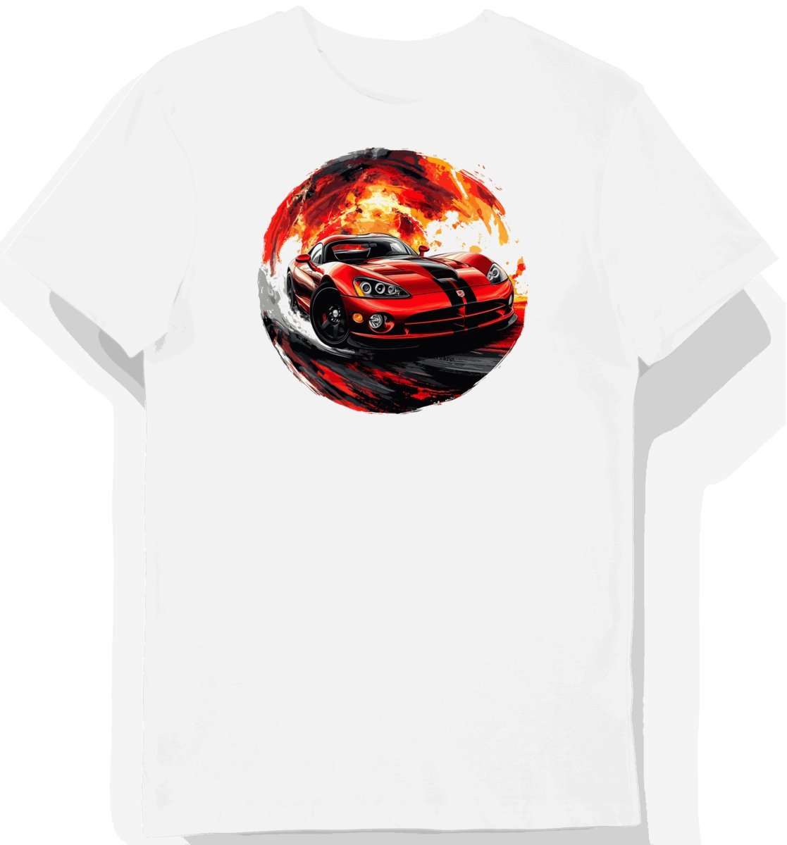 Koszulka męska biała Wyścigowy Blask Klasycznego Dodge Vipera 3XL