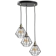 Lampy sufitowe - KET Druciana LAMPA wisząca metalowa OPRAWA industrialny ZWIS kaskada złoty KET446 - miniaturka - grafika 1