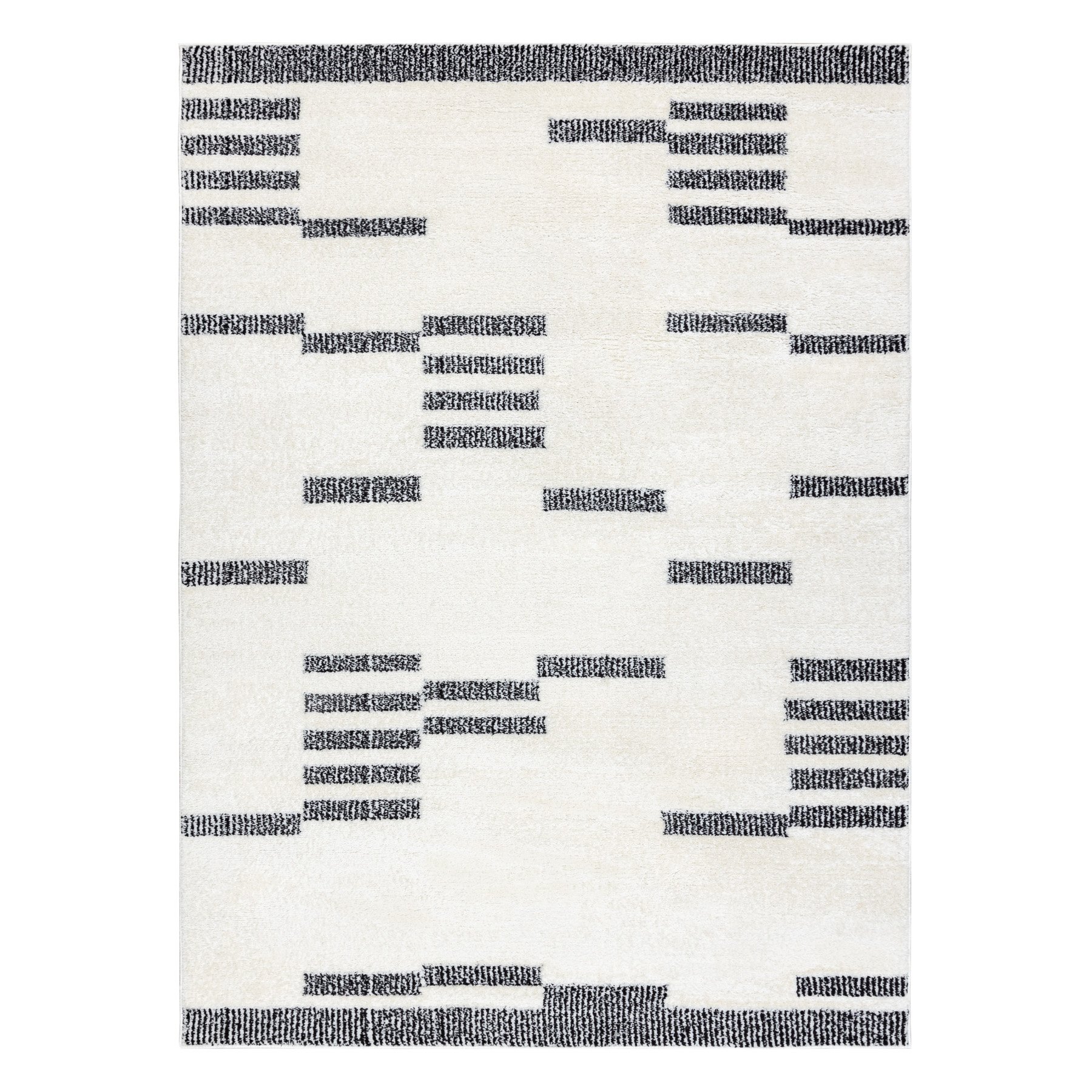 Dywan MODE 8511 geometryczny krem / czarny beżowy 180x270 cm