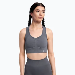 Biustonosz fitness Gym Glamour Push Up grey - Bielizna sportowa damska - miniaturka - grafika 1