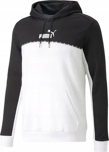 BLUZA MĘSKA Z KAPTUREM ESSENTIALS BLOCK TAPE PUMA - Bluzy męskie - miniaturka - grafika 1