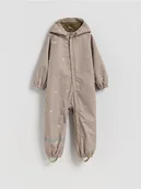 Kombinezony dla dzieci - Reserved - Kombinezon z kapturem - beżowy - miniaturka - grafika 1