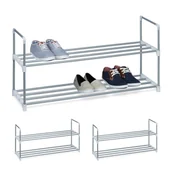 Szafki na buty - relaxdays 3 x stojak na buty metalowy 2 półki - miniaturka - grafika 1