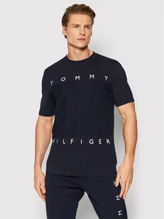 Koszulki męskie - Tommy Hilfiger T-Shirt Mono Flag MW0MW22169 Granatowy Regular Fit - grafika 1