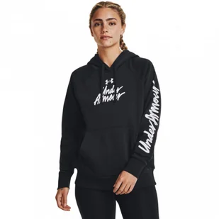 Damska bluza dresowa nierozpinana z kapturem Under Armour UA Rival Fleece Graphic Hdy - czarna - UNDER ARMOUR - Bluzy sportowe damskie - miniaturka - grafika 1