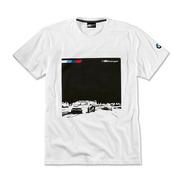 Odzież do sportów motorowych - Koszulka BMW M Motorsport z nadrukiem, biała, męska - M - miniaturka - grafika 1
