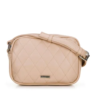 Damska torebka crossbody z imitacji skóry beżowa - Torebki damskie - miniaturka - grafika 1