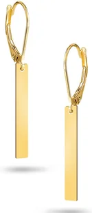 PIĘKNE ZŁOTE KOLCZYKI WISZĄCE PROSTOKĄT 333 - Kolczyki - miniaturka - grafika 1