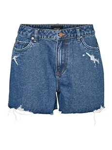VERO MODA VMZURI HR Loose DST Mix NoOS szorty, ciemnoniebieski, XL, niebieski (Dark Blue Denim), XL - Spodenki damskie - miniaturka - grafika 1