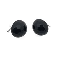 Spinki do mankietów i krawatów - Spinki do mankietów Onyks fasetowany - piłka (S891) Katar - Srebro [925] - miniaturka - grafika 1