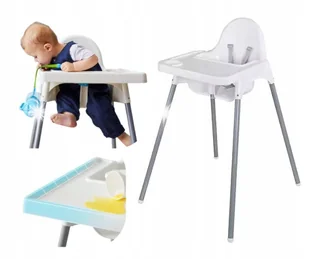 KRZESEŁKO DO KARMIENIA DLA DZIECKA KRZESŁO 2W1 BIAŁE FOTELIK + TACA PASY - Krzesełka do karmienia KRZESEŁKO DO KARMIENIA DLA DZIECKA KRZESŁO 2W1 BIAŁE FOTELIK + TACA PASY - Krzesełka do karmienia - miniaturka - grafika 1