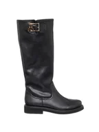 Kozaki damskie - Patrizia Pepe Skórzane kozaki w kolorze czarnym - miniaturka - grafika 1