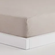 Prześcieradła - Beżowe prześcieradło z gumką 160x200 cm home&you z mikrofibry beż - miniaturka - grafika 1
