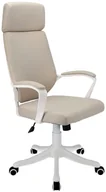 Fotele i krzesła biurowe - Elior Beżowy ergonomiczny fotel biurowy z zagłówkiem do komputera D7-T03 - miniaturka - grafika 1