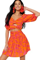 Bluzki damskie - Trendyol Damska bluzka damska, jednokolorowa, tkana bluzka, koszulka dwuczęściowy, Pomarańczowy-wielokolorowy, 8 - miniaturka - grafika 1