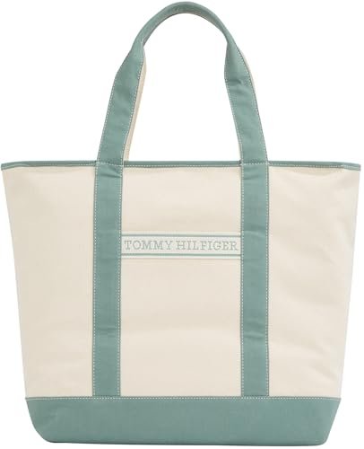 TOMMY HILFIGER Damska torba na płótnie TH Summer AW0AW17421, zielona (Charming Green), OS, Zielony uroczy zielony, One Size