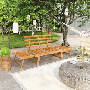 vidaXL Ławka ogrodowa 2-w-1 190 cm lite drewno akacjowe 316471 - Ławki ogrodowe - miniaturka - grafika 1