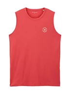 Koszulki męskie - TOM TAILOR Męski Basic Tank top z nadrukiem logo, 31045 - Soft Berry Red, M - miniaturka - grafika 1