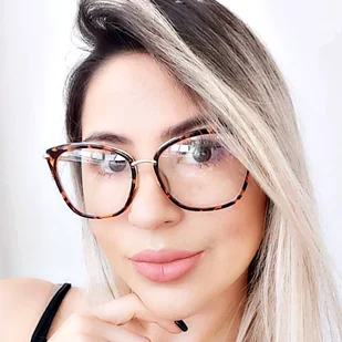 Okulary kocie do komputera damskie z filtrem BLUE Light zerówki 2574-1 - Okulary korekcyjne, oprawki, szkła - miniaturka - grafika 1