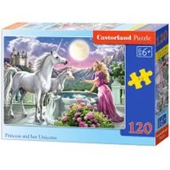 Puzzle - Castorland Puzzle Princess and her Unicorns 120 - miniaturka - grafika 1