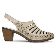 Sandały damskie - RIEKER 40959-60 Ivory - miniaturka - grafika 1