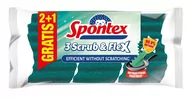 Ściereczki, gąbki, czyściki - Spontex Zmywaki kuchenne poliuretanowe 3 Scrub & Flex 3 szt - miniaturka - grafika 1