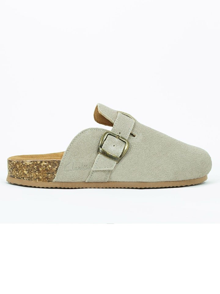 Clarks Skórzane chodaki w kolorze jasnoszarym