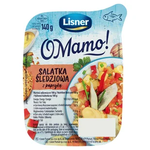 O Mamo! Sałatka śledziowa z papryką 140 g Lisner - Szybkie dania obiadowe - miniaturka - grafika 1