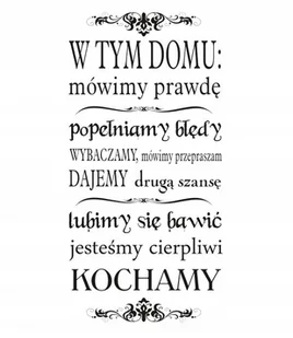 Napis na ścianę cytat naklejka 100x50cm wybór koloru - W tym domu - 174 - Dekoracje domu - miniaturka - grafika 1