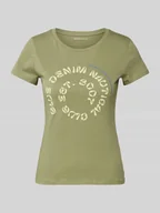 Koszulki i topy damskie - T-shirt o kroju regular fit z nadrukiem z napisem - miniaturka - grafika 1
