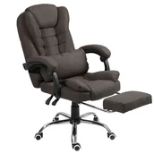 Fotele i krzesła biurowe - Fotel biurowy NBR003 brązowy - miniaturka - grafika 1