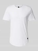 Koszulki męskie - T-shirt w jednolitym kolorze z okrągłym dekoltem - miniaturka - grafika 1