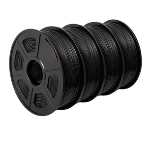 PLA+ filament do drukarek 3D, przyjazny dla środowiska, 1,75 mm ±0,02 mm, PLAPLUS Black 4 rolki - Filamenty i akcesoria do drukarek 3D - miniaturka - grafika 1