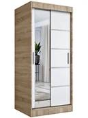 Szafy - Szafa przesuwna dąb sonoma + biały R1-L41 - miniaturka - grafika 1