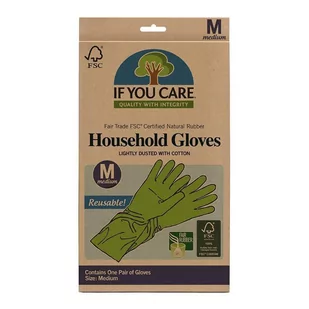 IF YOU CARE (akcesoria kuchenne) RĘKAWICZKI LATEKSOWE WIELORAZOWE ROZMIAR M 1 PARA - IF YOU CARE - Rękawiczki jednorazowe - miniaturka - grafika 1