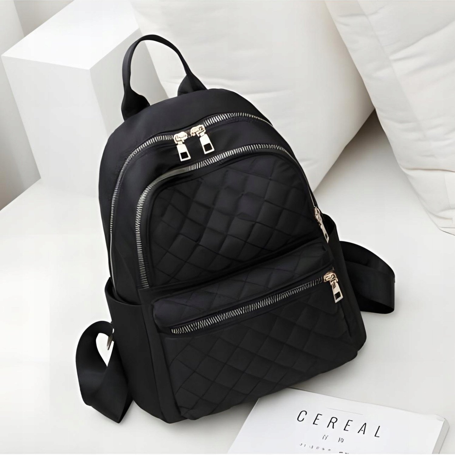 Dexxer POJEMNY Plecak damski miejski EKOSKÓRA szkolny A4 torba lekki 4 KIESZENIE